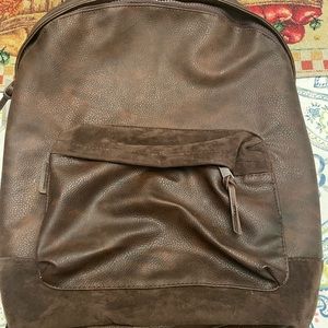 Backpack leather like and suede, man made